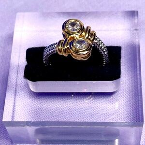NWT Silver/Gold Tone & CZ’s Sparkling ✨Ring -Great Design & Quality